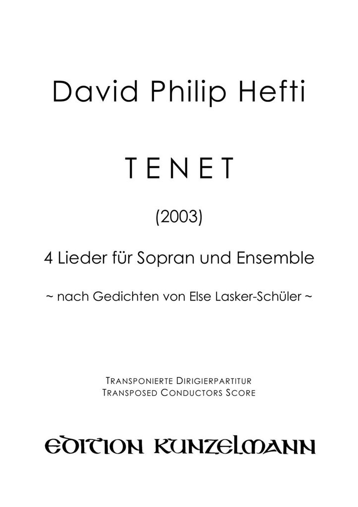 Tenet, 4 Lieder Für Sopran und Ensemble